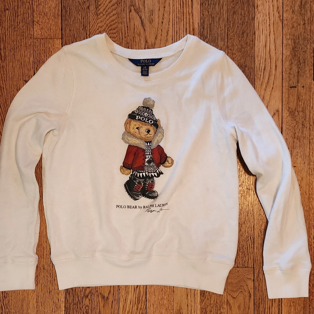 Polo by Ralph Lauren White Sweater with Bear Design